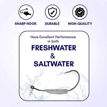 Reaction Tackle Lead Weighted Swimbait Hooks (10 - PACK) - Get Tight Gear
