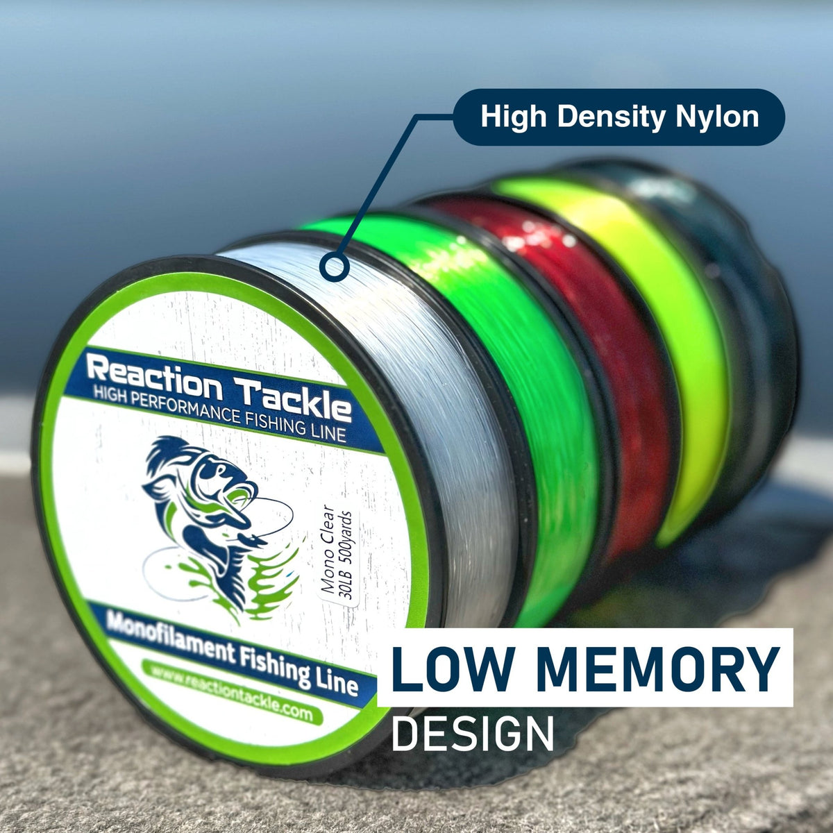 Reaction Tackle Nylon Monofilament Fishing Line 350 yard spools - Get Tight Gear