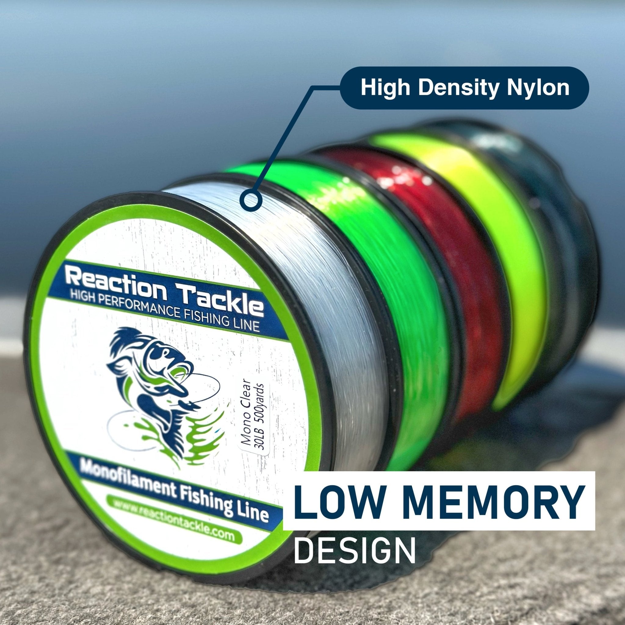Reaction Tackle Nylon Monofilament Fishing Line 350 yard spools - Get Tight Gear