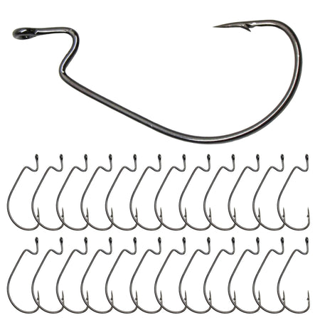 Reaction Tackle Offset EWG Worm Hooks (25 - Pack) - Get Tight Gear
