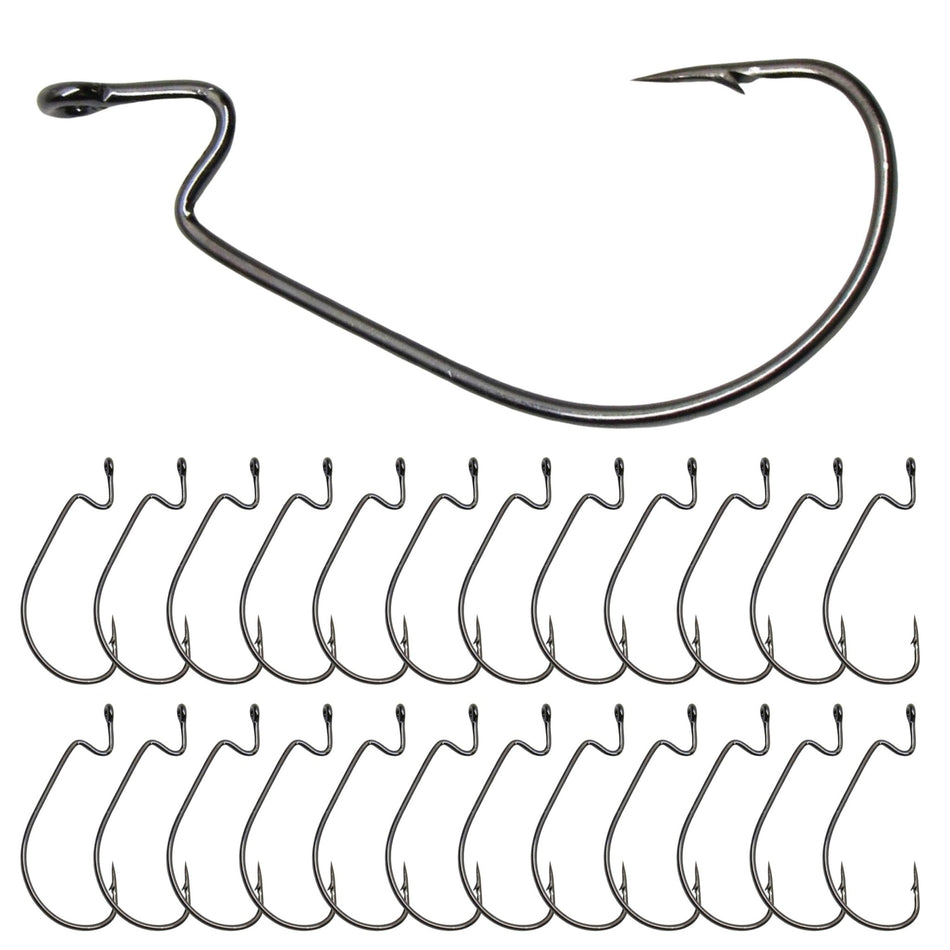 Reaction Tackle Offset EWG Worm Hooks (25 - Pack) - Get Tight Gear