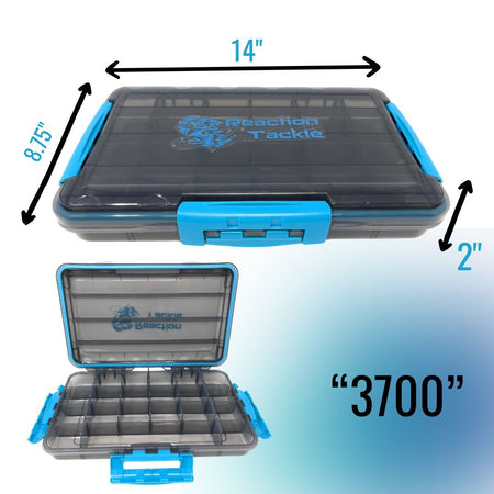 Reaction Tackle Premium Tackle Tray - High Performance and Waterproof with 3 Resilient Clips - Get Tight Gear