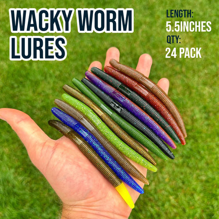 Reaction Tackle Soft Plastic Wacky Worms 5.5in - 24 Pack - Get Tight Gear