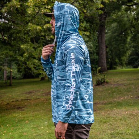 Reaction Tackle SPF UPF 50+ Long Sleeve Hooded Fishing Shirt - Get Tight Gear