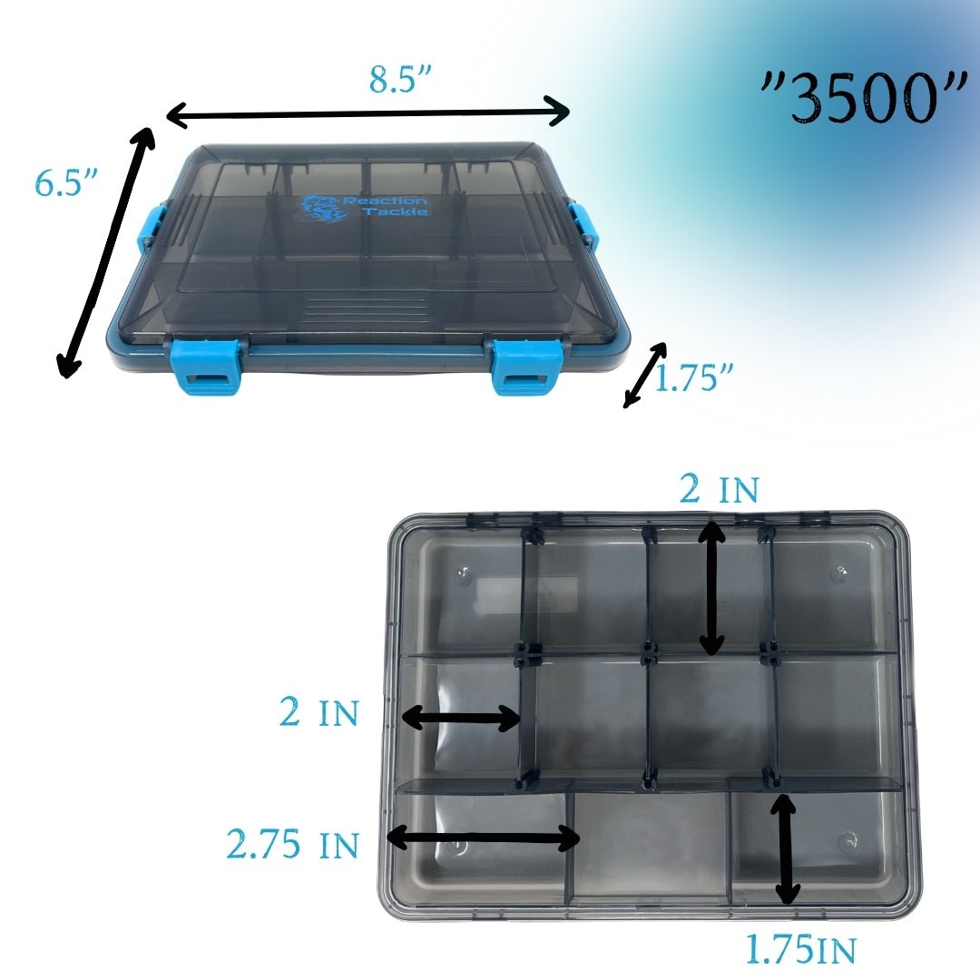 Reaction Tackle Standard Tackle Tray - Sturdy and Waterproof with 4 Reliable Clips - Get Tight Gear