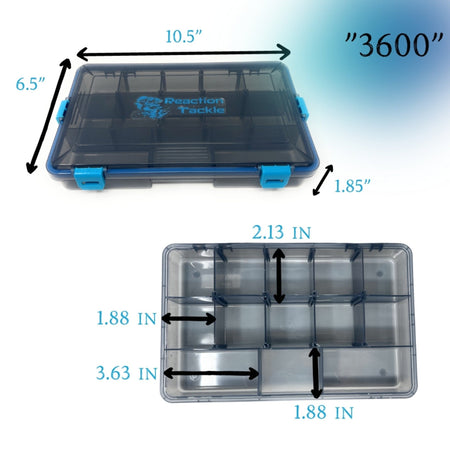Reaction Tackle Standard Tackle Tray - Sturdy and Waterproof with 4 Reliable Clips - Get Tight Gear