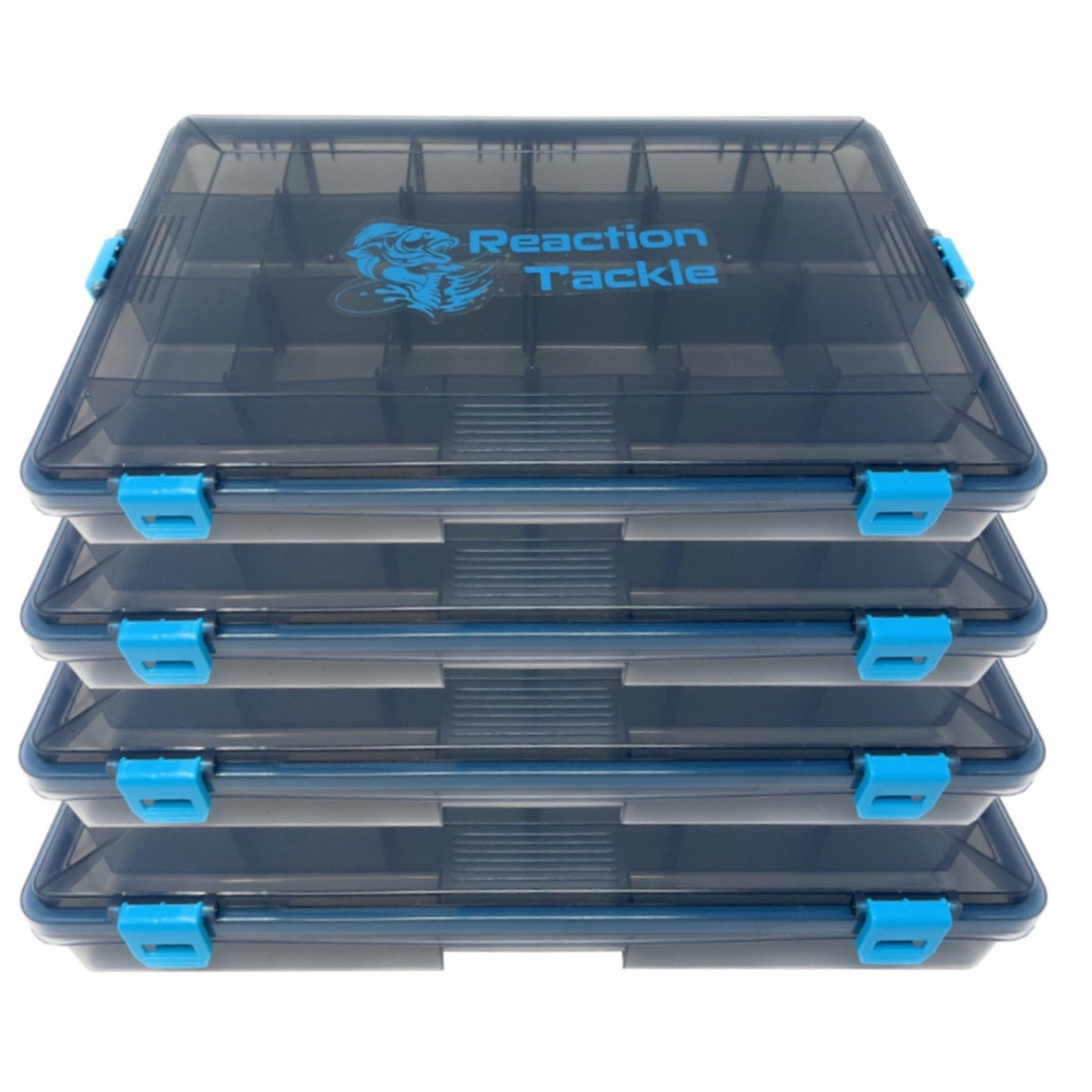 Reaction Tackle Standard Tackle Tray - Sturdy and Waterproof with 4 Reliable Clips - Get Tight Gear