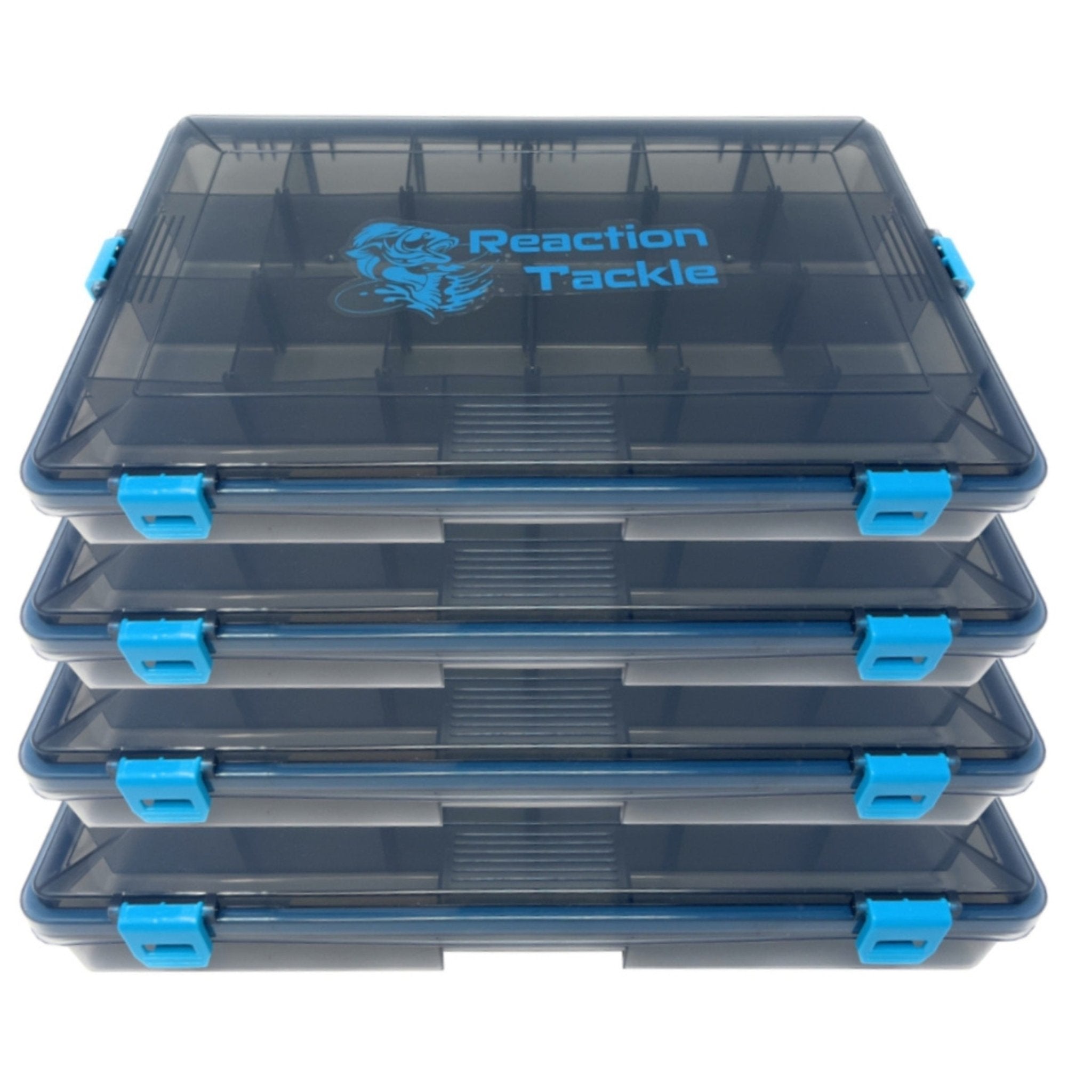 Reaction Tackle Standard Tackle Tray - Sturdy and Waterproof with 4 Reliable Clips - Get Tight Gear
