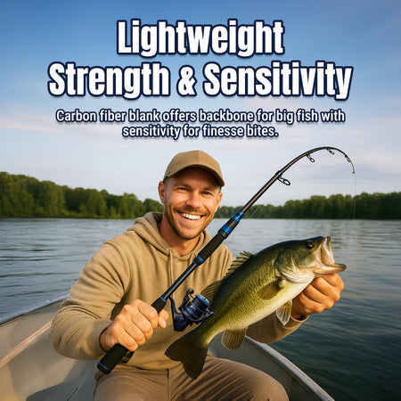 Reaction Tackle Telescopic Spinning Rod – Carbon Travel Fishing Rod – Collapsible Rod for Freshwater and Saltwater - NEW - Get Tight Gear