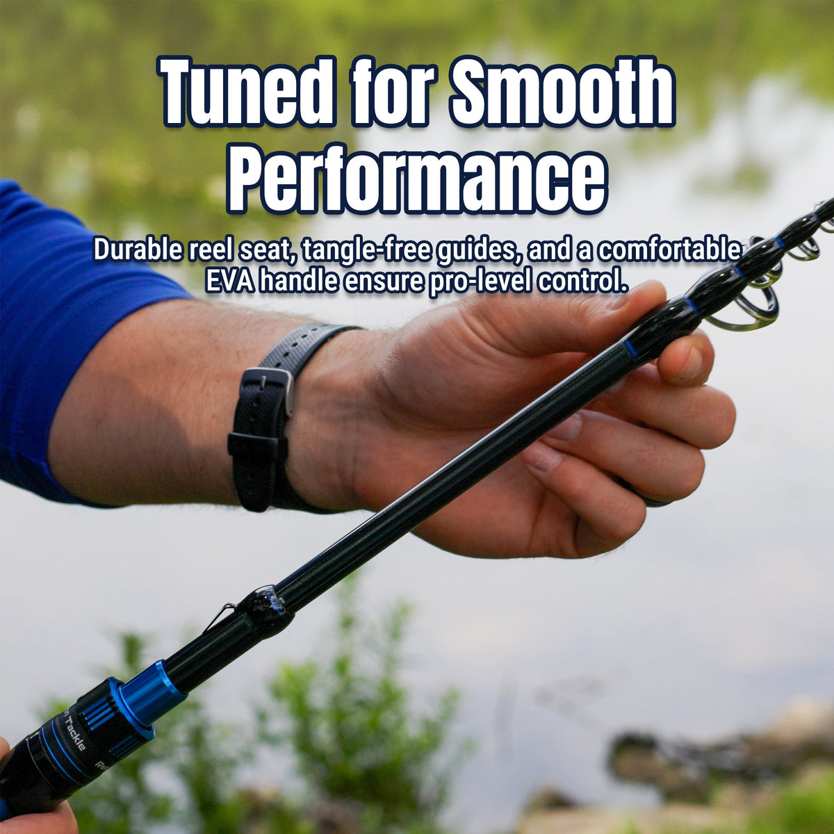 Reaction Tackle Telescopic Spinning Rod – Carbon Travel Fishing Rod – Collapsible Rod for Freshwater and Saltwater - NEW - Get Tight Gear