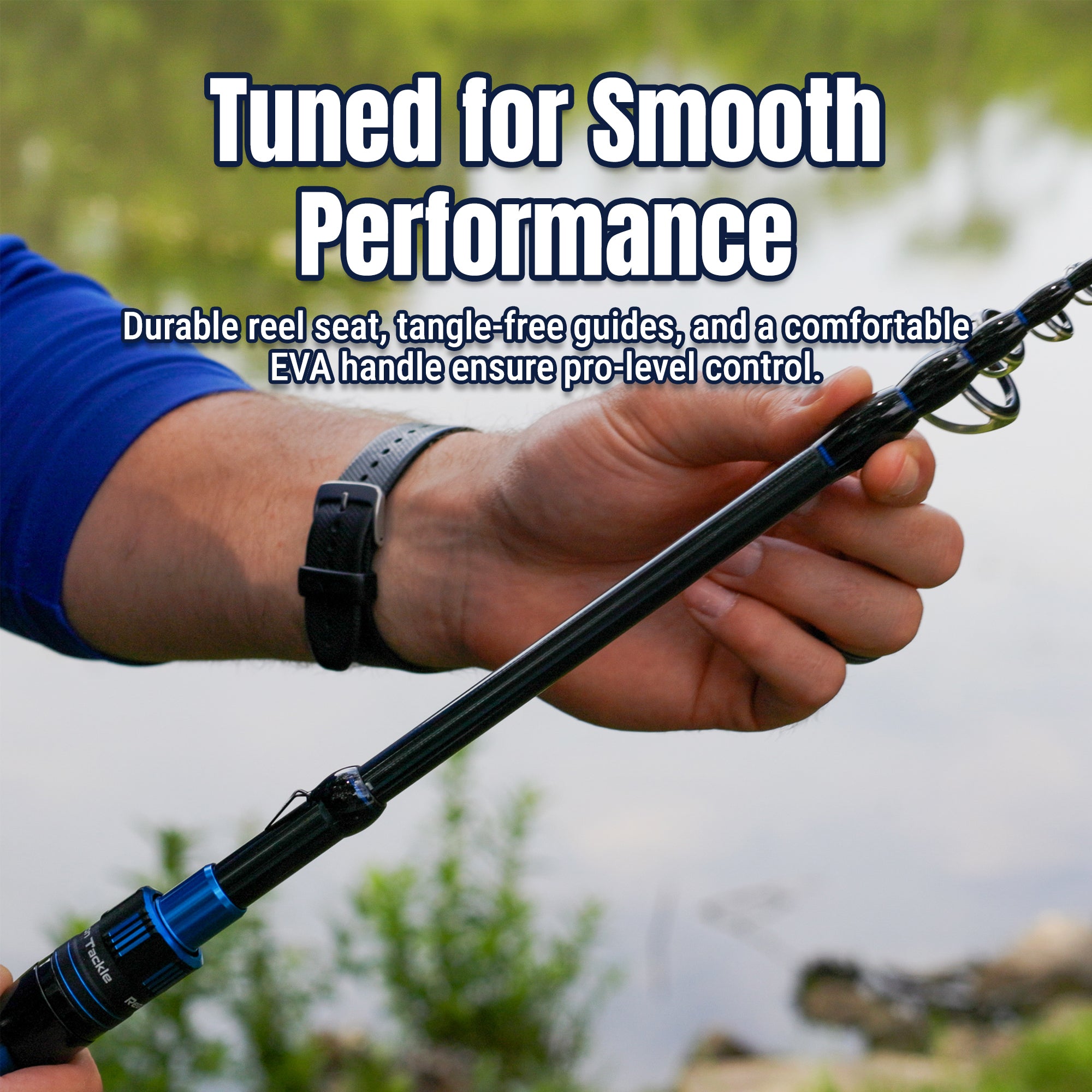 Reaction Tackle Telescopic Spinning Rod – Carbon Travel Fishing Rod – Collapsible Rod for Freshwater and Saltwater - NEW - Get Tight Gear