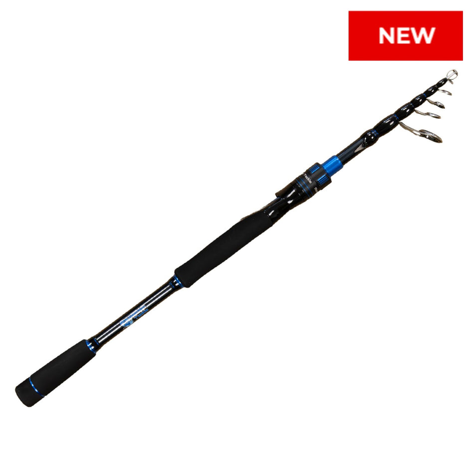 Reaction Tackle Telescopic Spinning Rod – Carbon Travel Fishing Rod – Collapsible Rod for Freshwater and Saltwater - NEW - Get Tight Gear