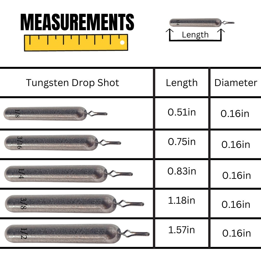 Reaction Tackle Tungsten Drop Shot Weights - Get Tight Gear
