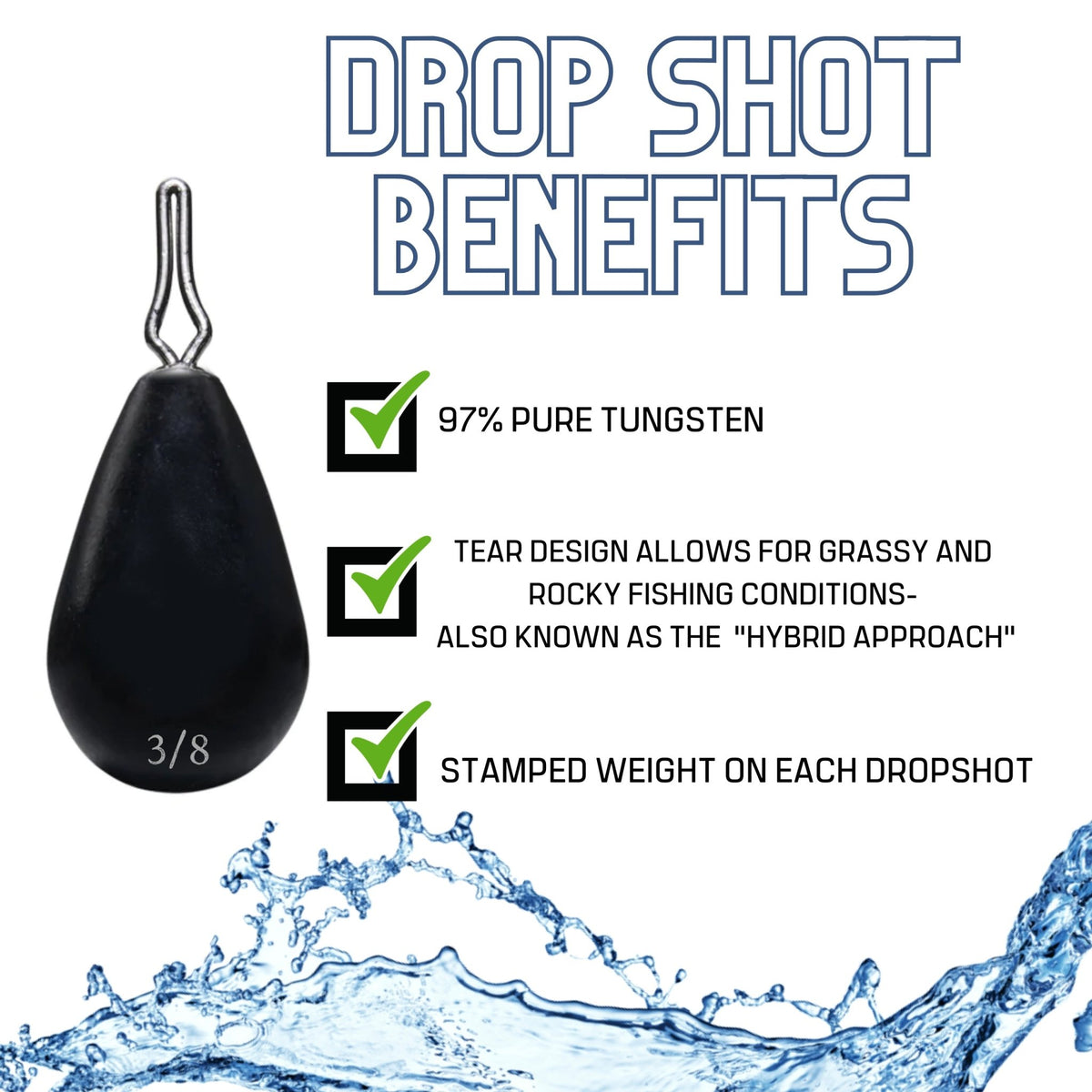 Reaction Tackle Tungsten Drop Shot Weights - Get Tight Gear