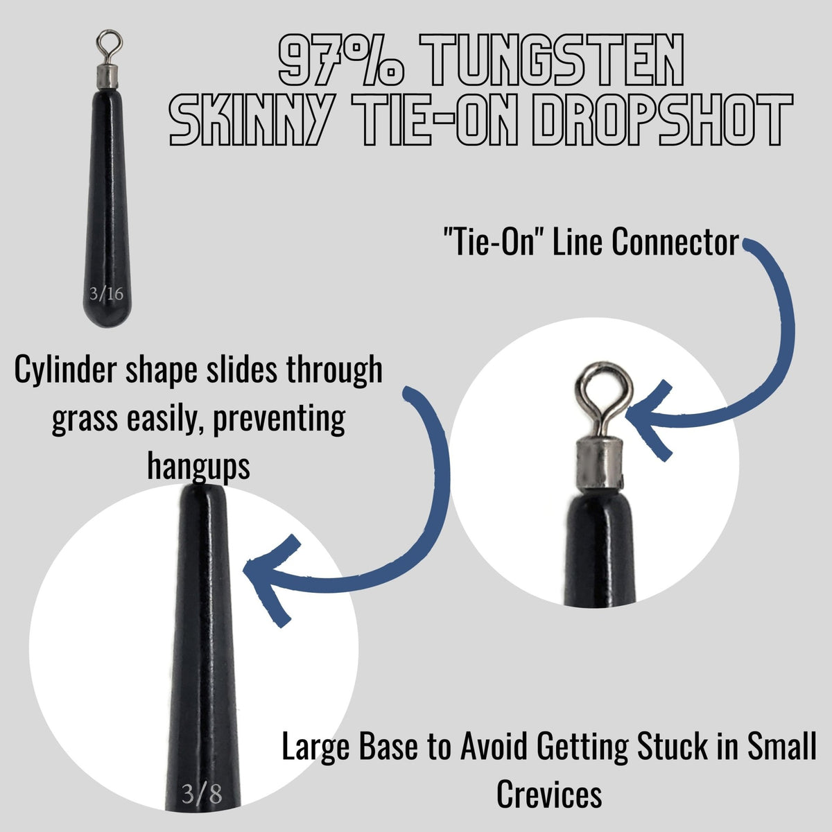 Reaction Tackle Tungsten Drop Shot Weights - Get Tight Gear