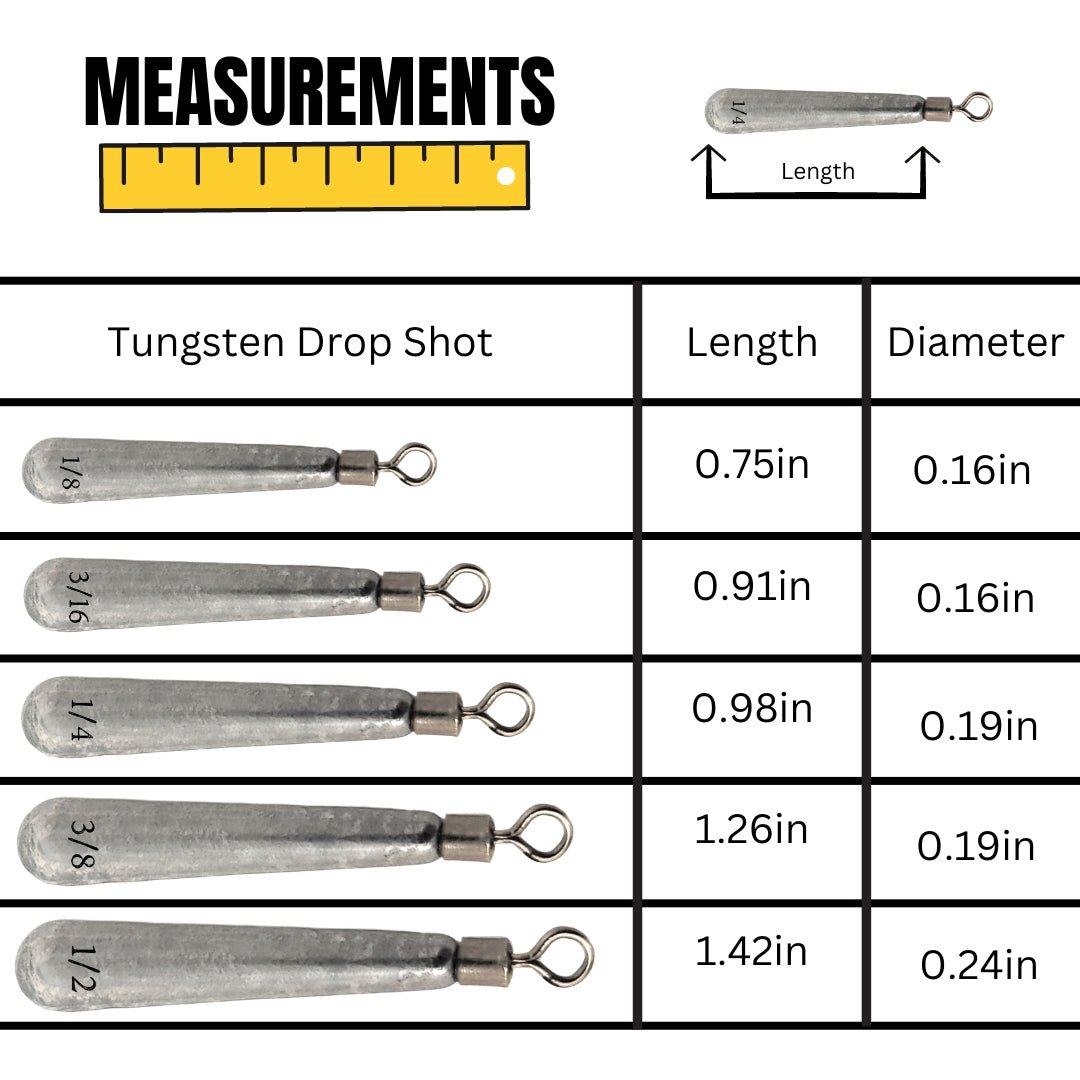 Reaction Tackle Tungsten Drop Shot Weights - Get Tight Gear