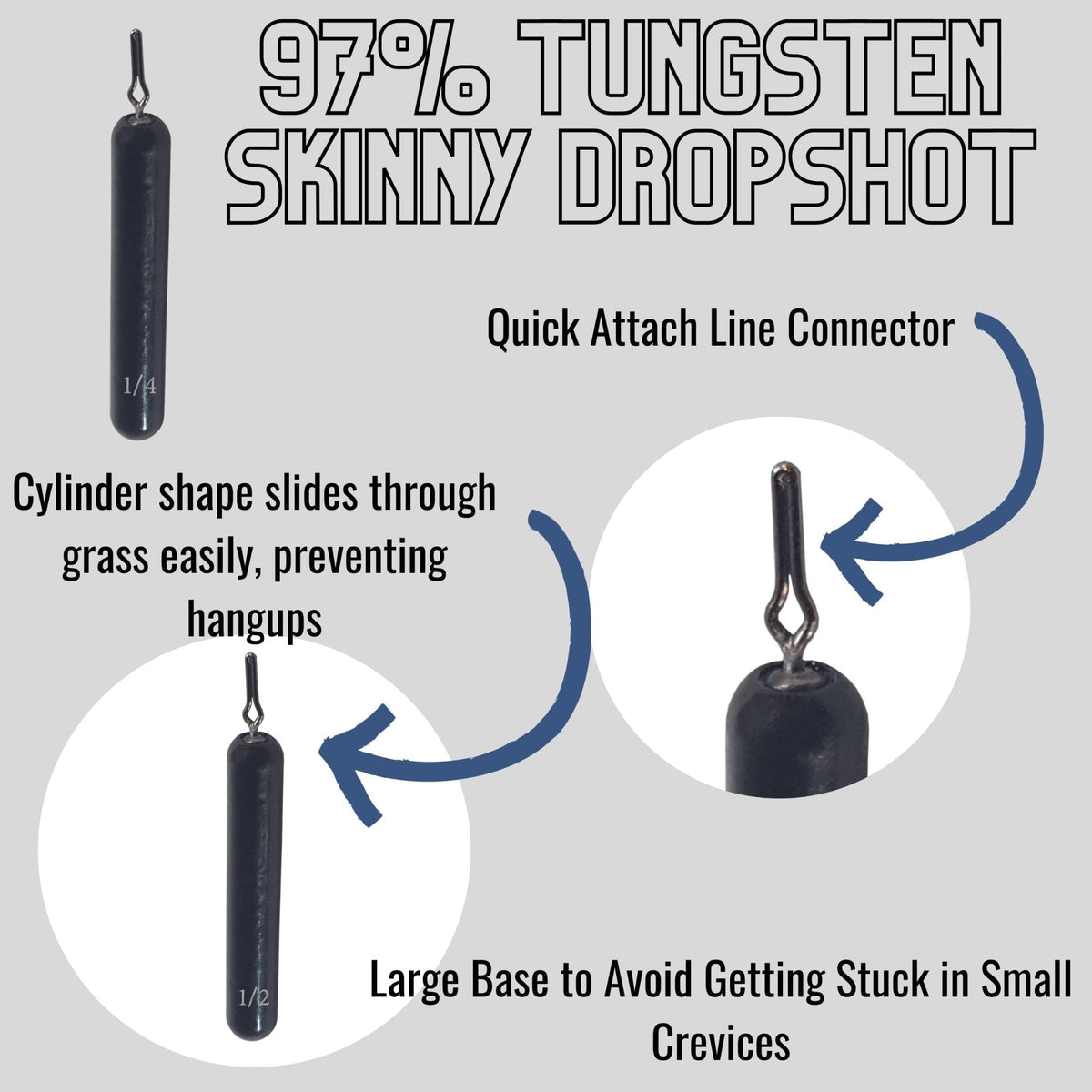 Reaction Tackle Tungsten Drop Shot Weights - Get Tight Gear