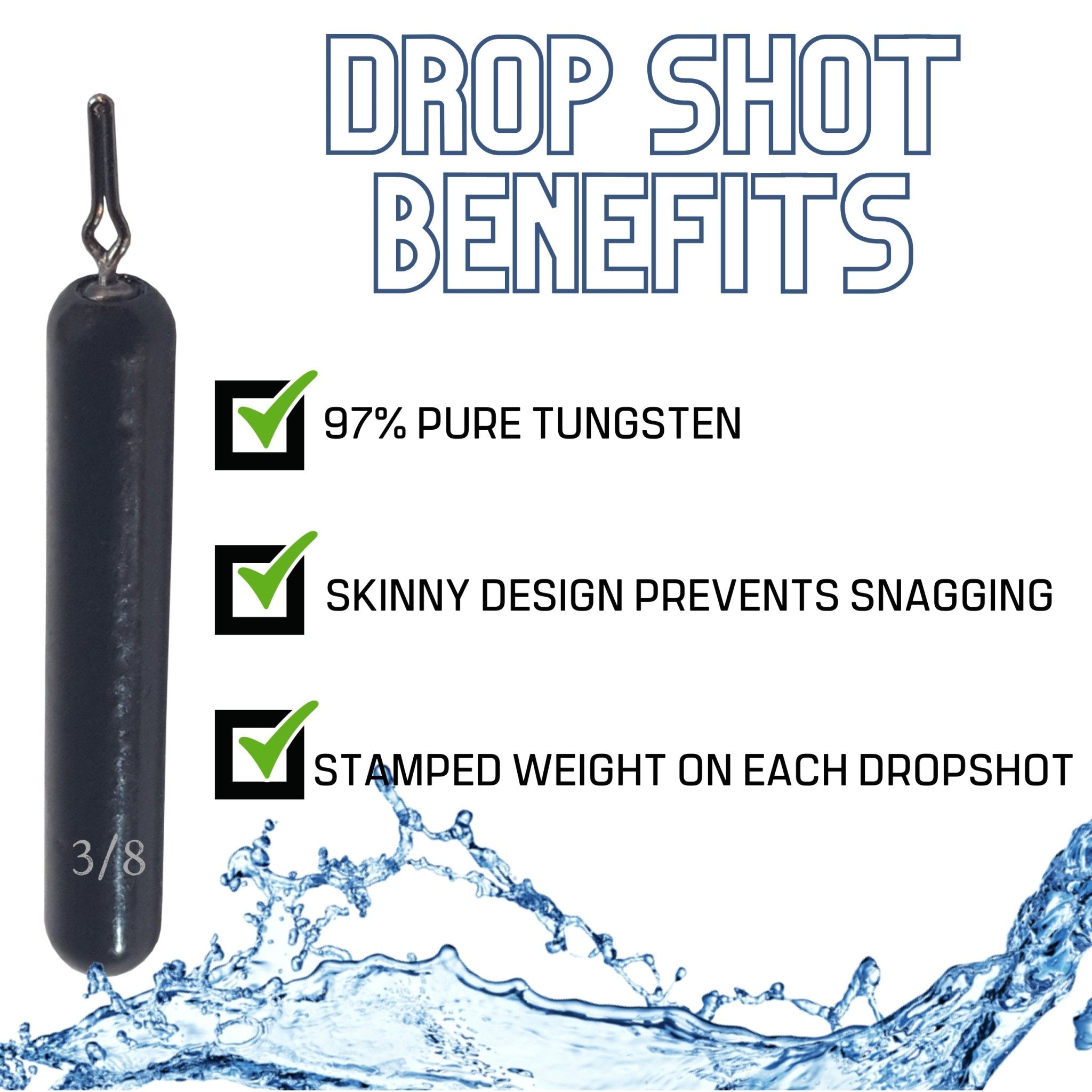 Reaction Tackle Tungsten Drop Shot Weights - Get Tight Gear