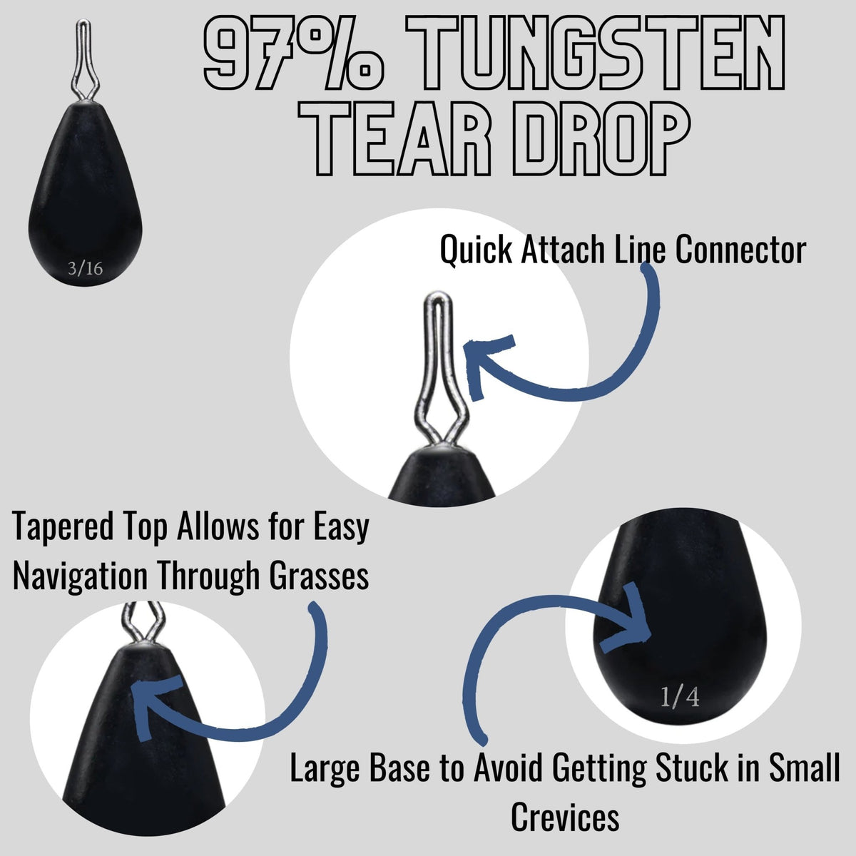 Reaction Tackle Tungsten Drop Shot Weights - Get Tight Gear