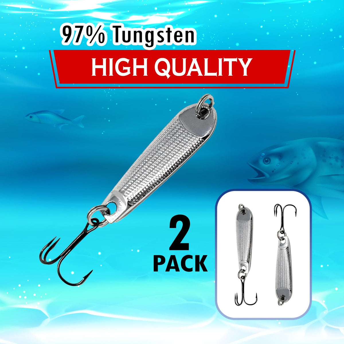 Reaction Tackle Tungsten Jigging Spoons (2 - Pack) - Get Tight Gear
