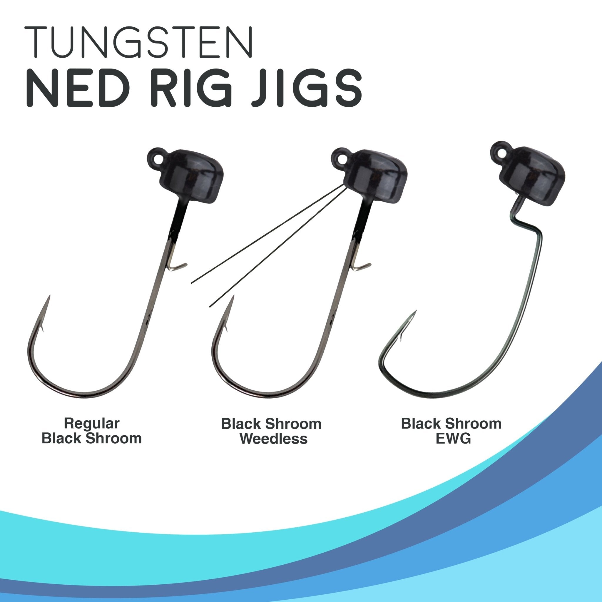 Reaction Tackle Tungsten Ned Rig - Shroom Jigs (5 - Pack) - Get Tight Gear
