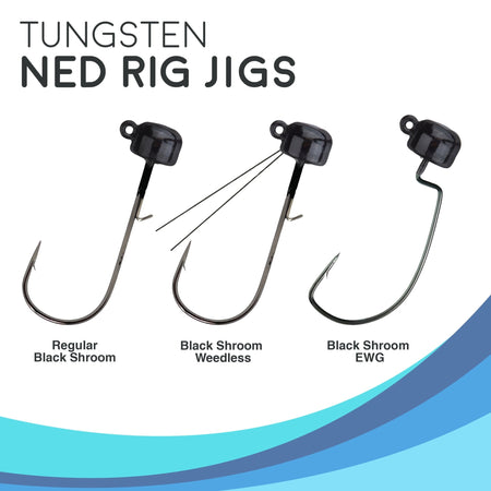 Reaction Tackle Tungsten Ned Rig - Shroom Jigs (5 - Pack) - Get Tight Gear