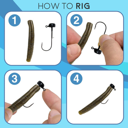 Reaction Tackle Tungsten Ned Rig - Shroom Jigs (5 - Pack) - Get Tight Gear