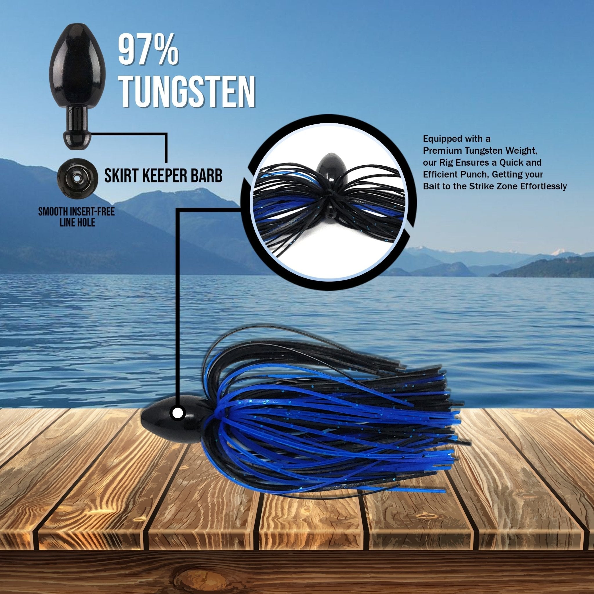 Reaction Tackle Tungsten Punch Rig/Punch Weight with Skirt - Get Tight Gear