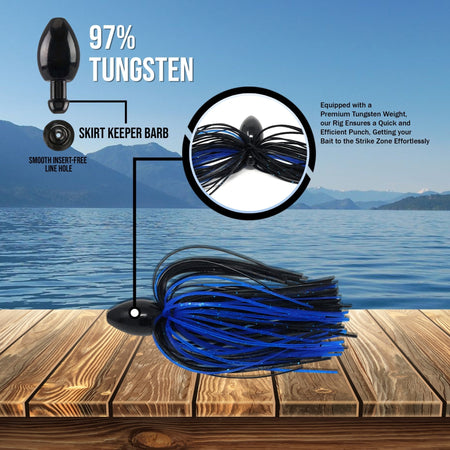 Reaction Tackle Tungsten Punch Rig/Punch Weight with Skirt - Get Tight Gear