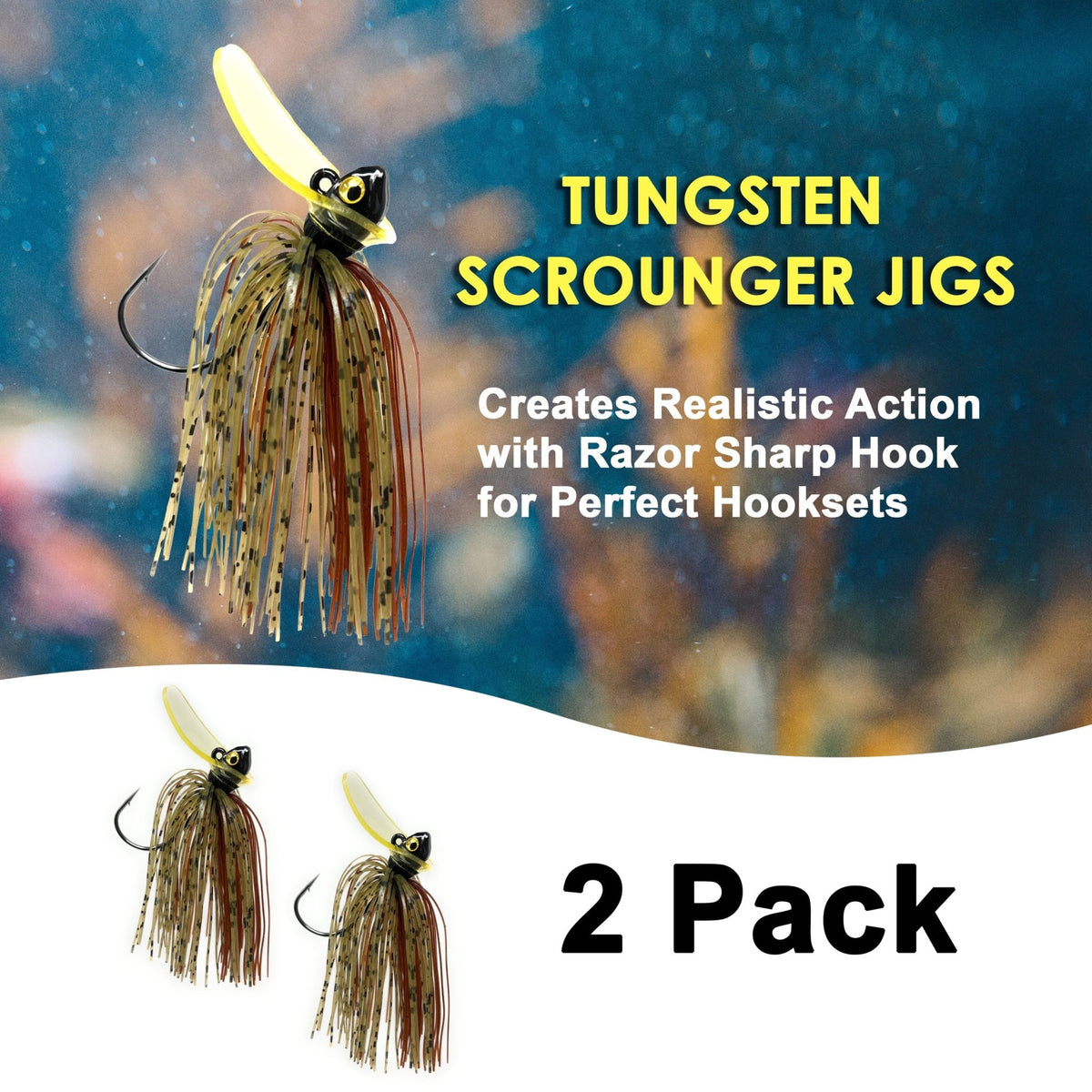 Reaction Tackle Tungsten Scrounger Jigs (2 - Pack) - Get Tight Gear