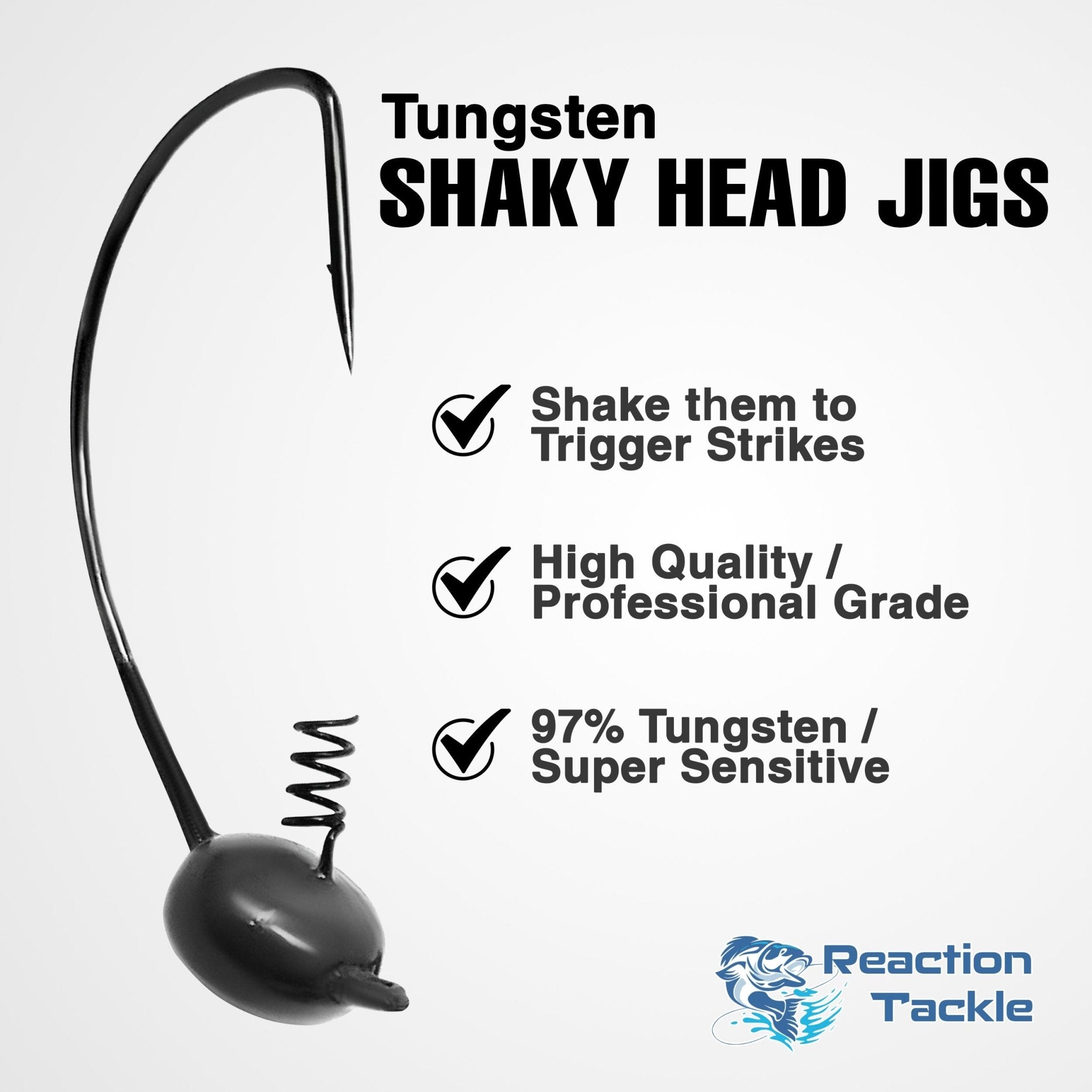 Reaction Tackle Tungsten Shaky Head Jigs 5 - Pack - Get Tight Gear