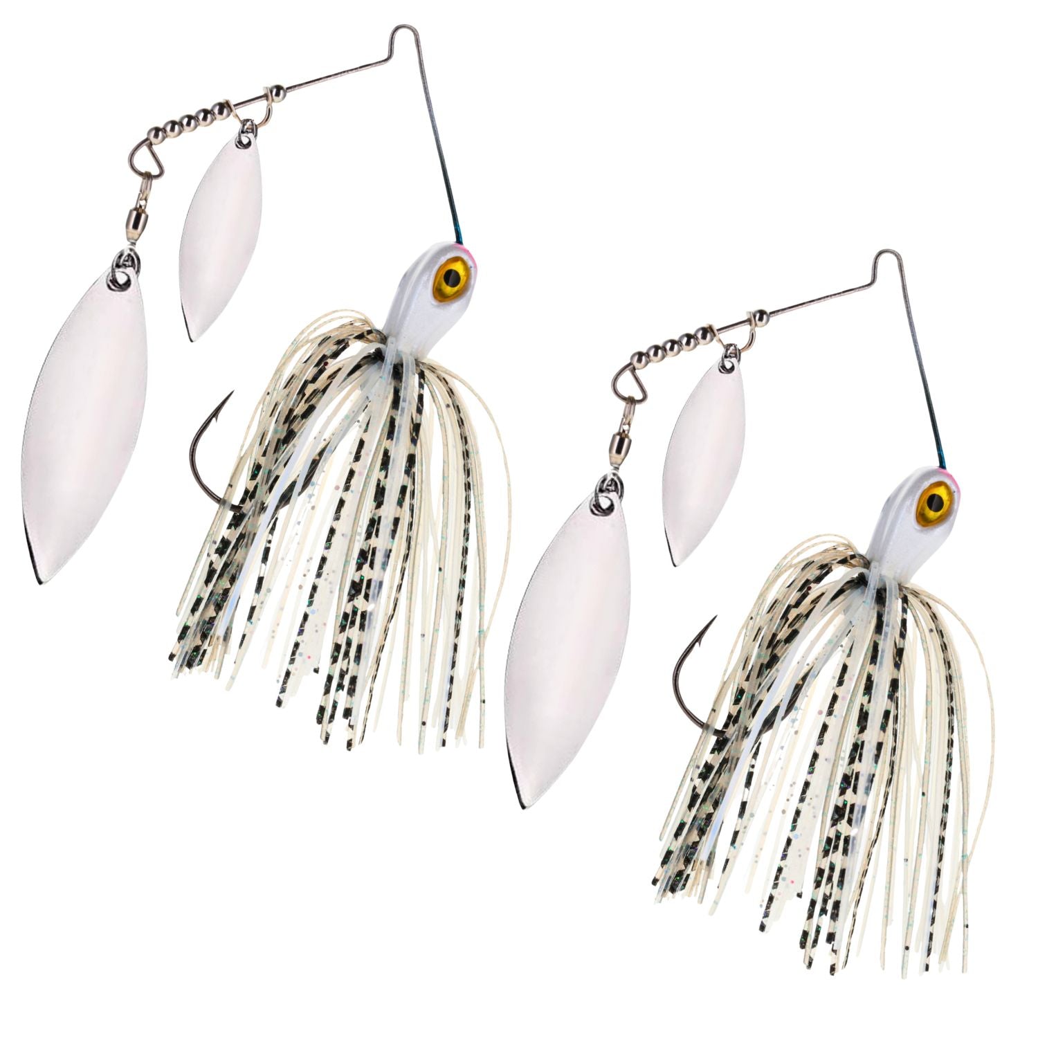 Reaction Tackle Tungsten Spinnerbait Jigs – 2 - Pack, Double Willow Blade - New - Get Tight Gear