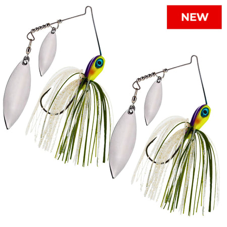 Reaction Tackle Tungsten Spinnerbait Jigs – 2 - Pack, Double Willow Blade - New - Get Tight Gear