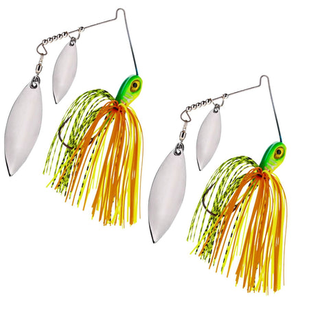 Reaction Tackle Tungsten Spinnerbait Jigs – 2 - Pack, Double Willow Blade - New - Get Tight Gear