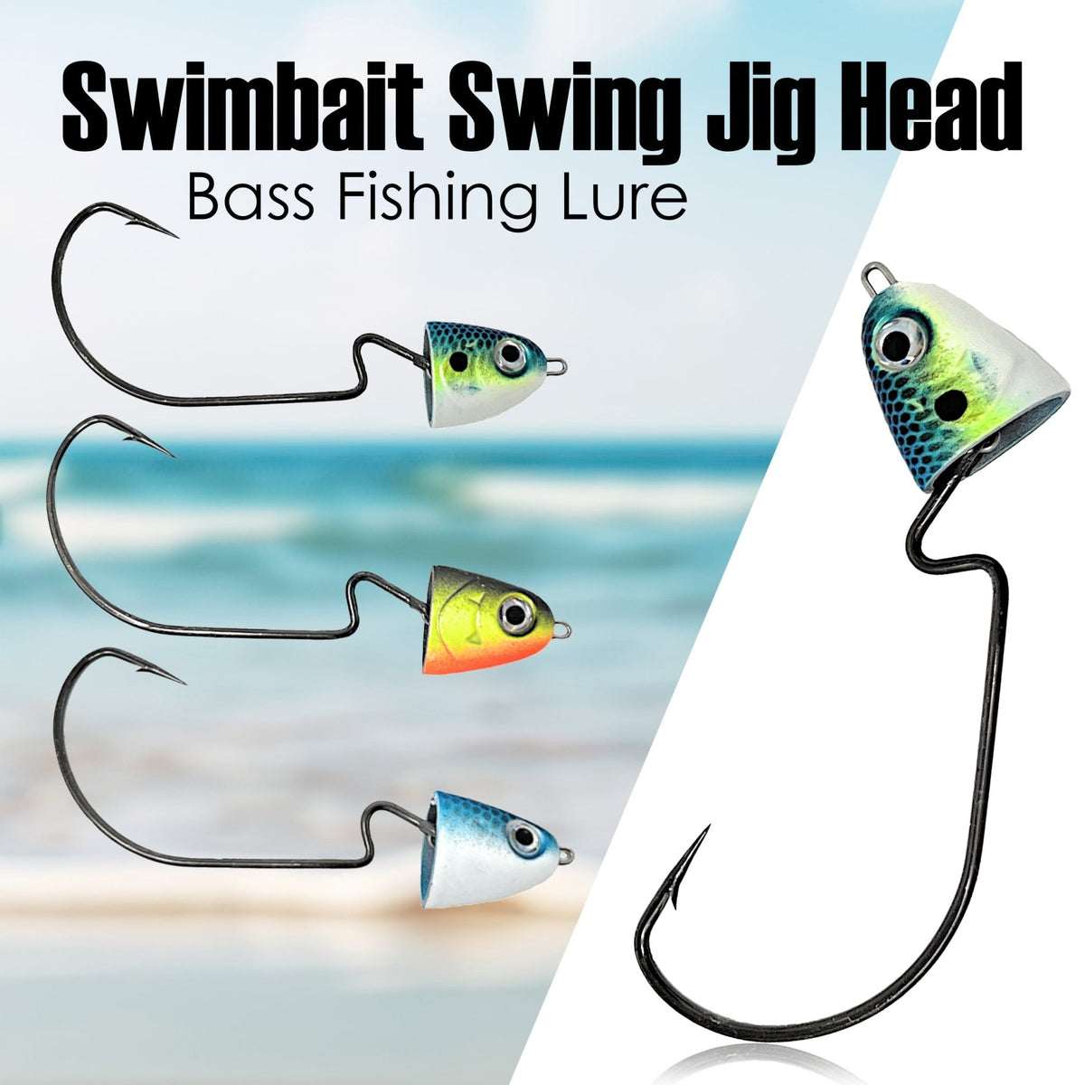 Reaction Tackle Tungsten Swing/ Swimbait Jig Heads - Get Tight Gear