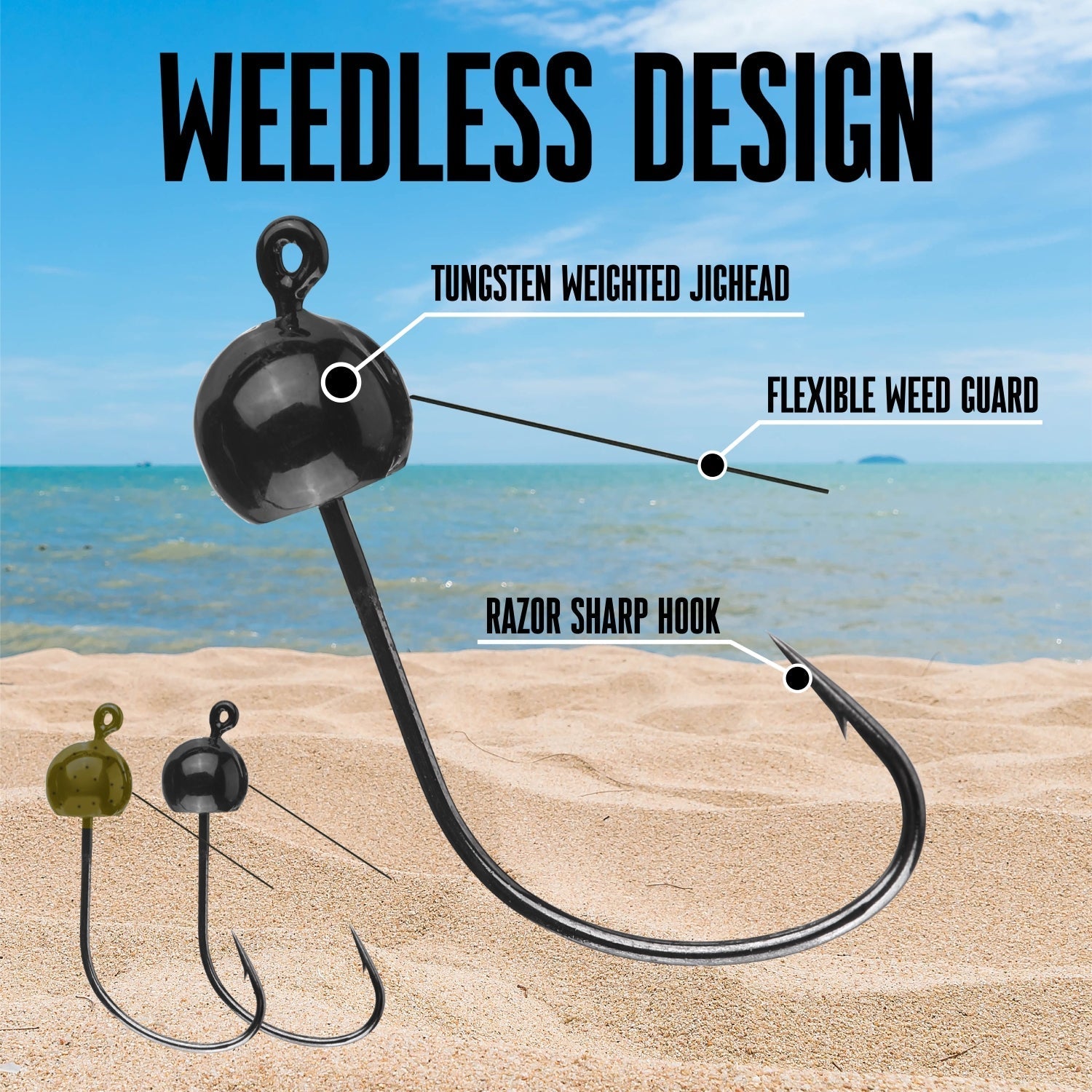 Reaction Tackle Tungsten Wacky Jig Heads (5 - PACK) - Get Tight Gear