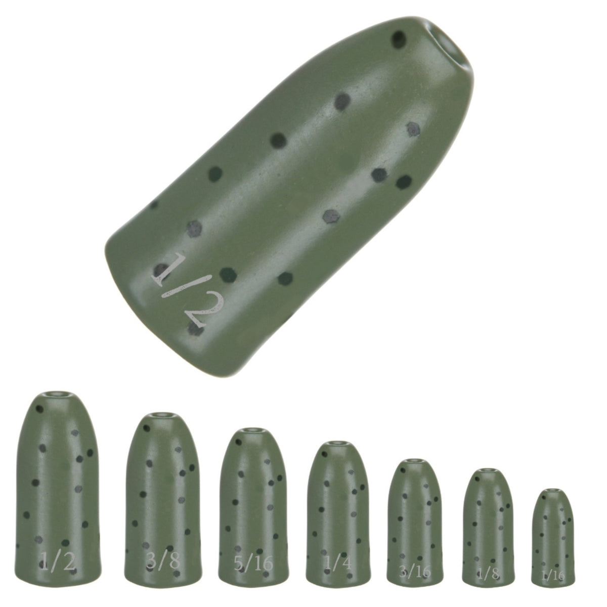 Reaction Tackle Tungsten Worm Weights / Bullet Shaped Sinkers - Get Tight Gear