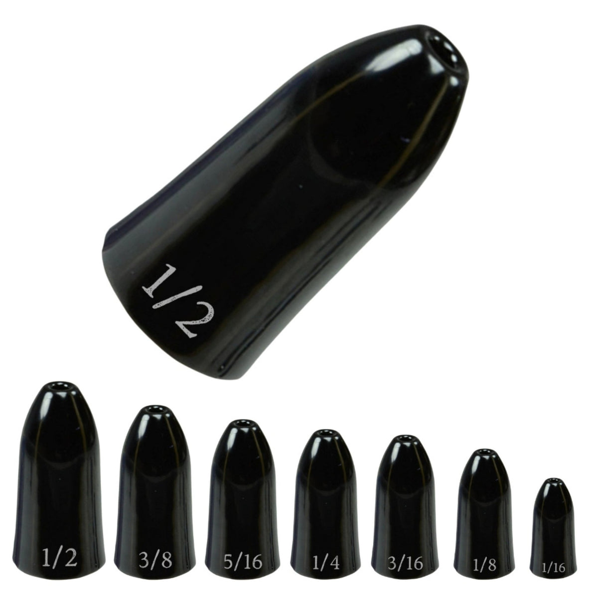 Reaction Tackle Tungsten Worm Weights / Bullet Shaped Sinkers - Get Tight Gear