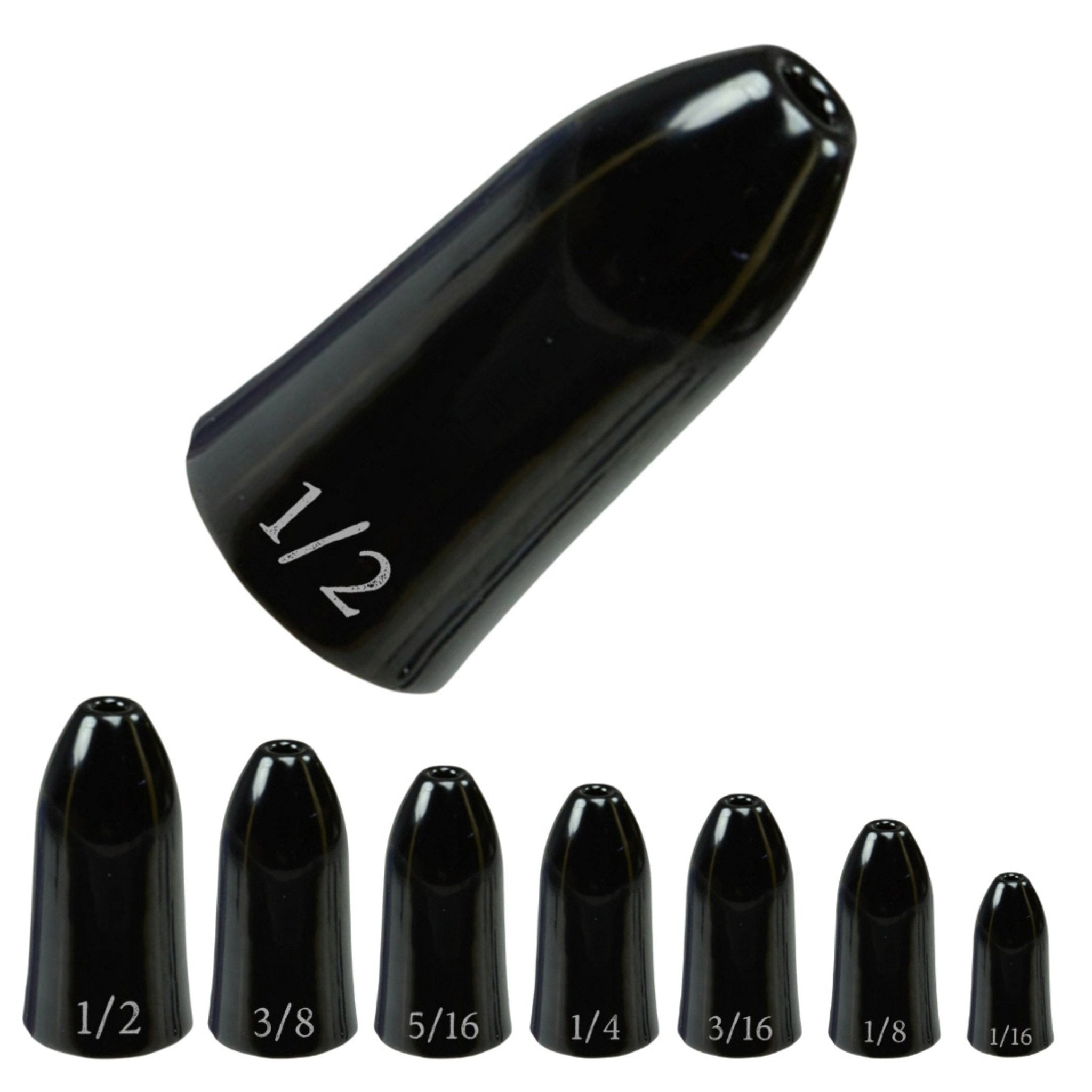 Reaction Tackle Tungsten Worm Weights / Bullet Shaped Sinkers - Get Tight Gear