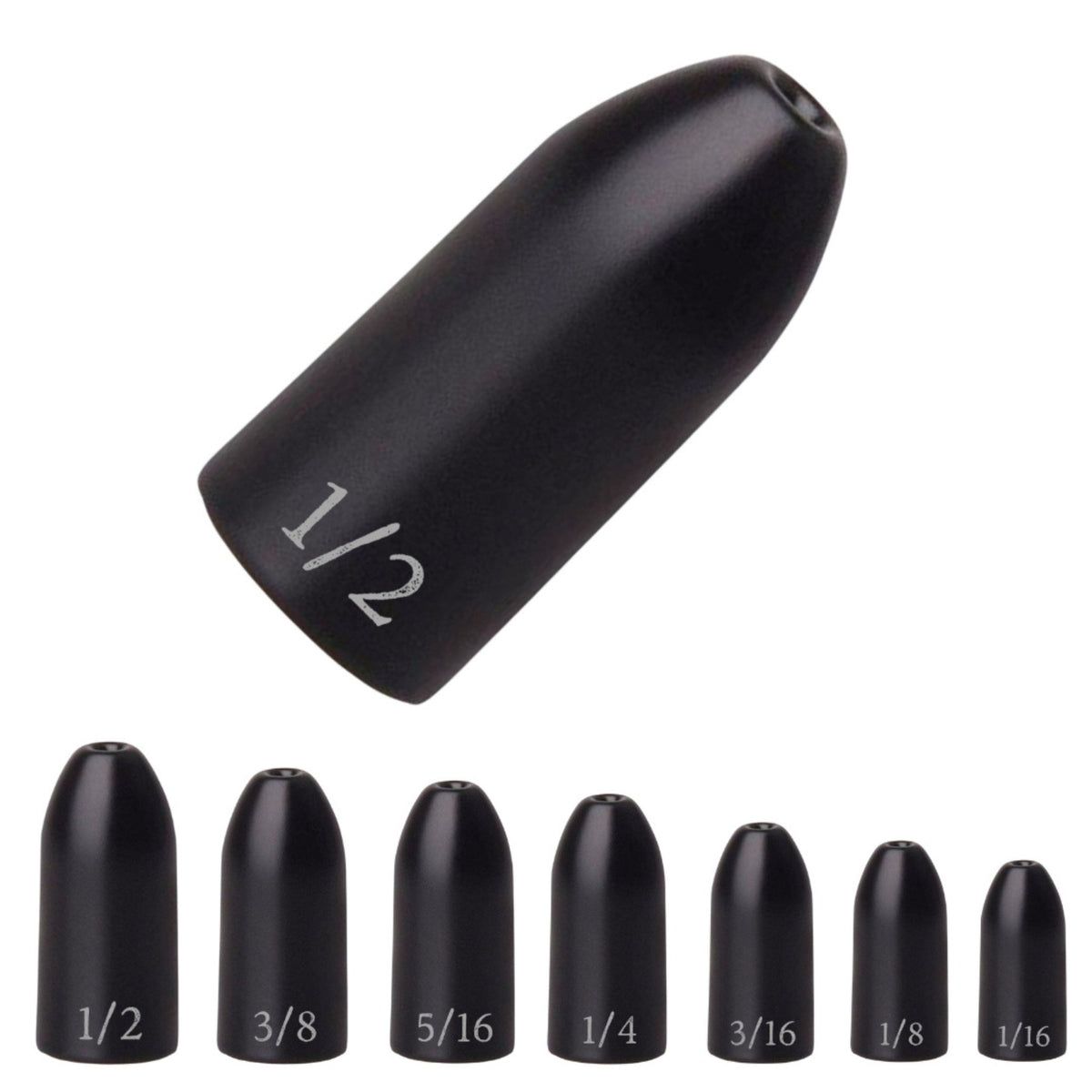 Reaction Tackle Tungsten Worm Weights / Bullet Shaped Sinkers - Get Tight Gear