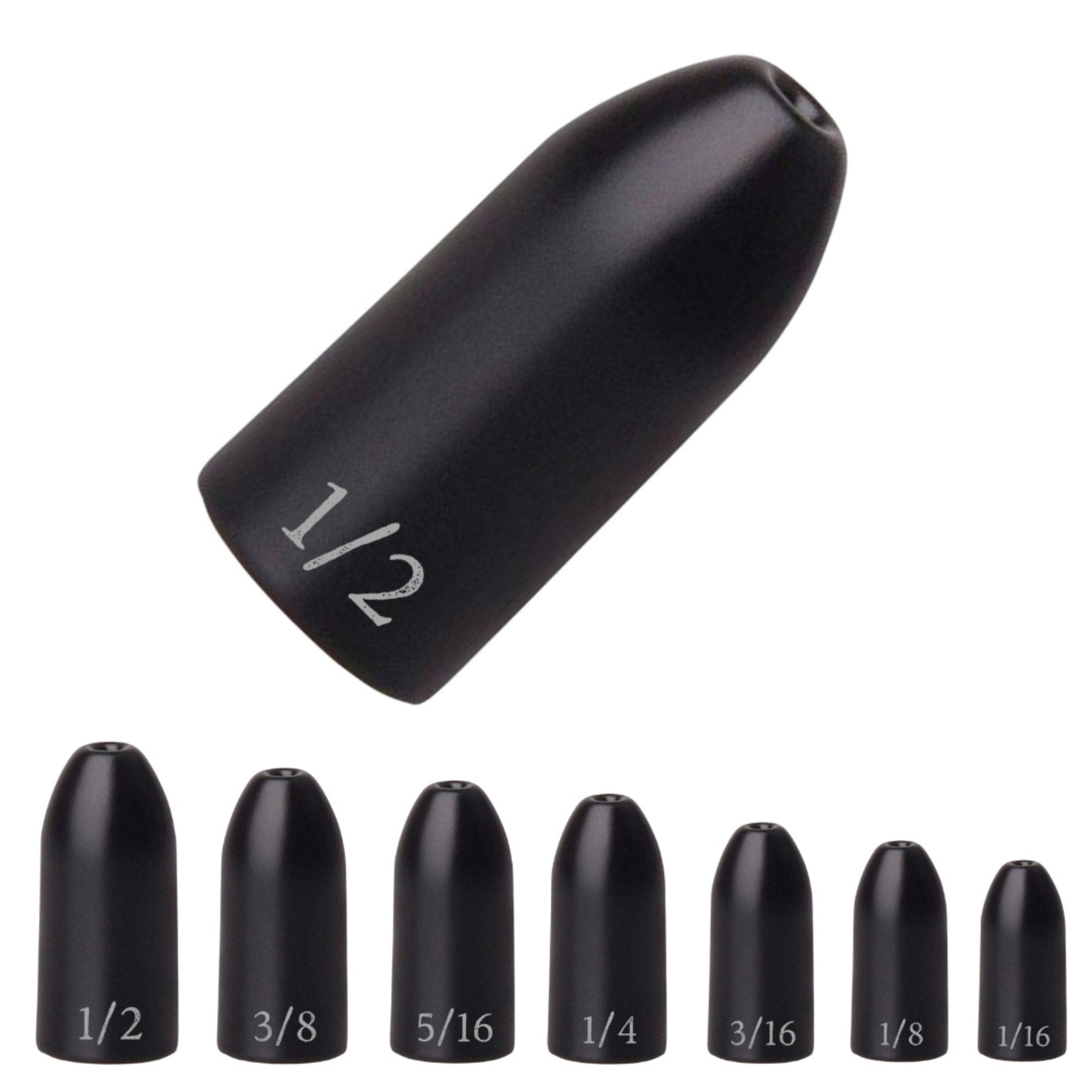 Reaction Tackle Tungsten Worm Weights / Bullet Shaped Sinkers - Get Tight Gear