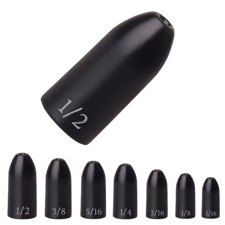 Reaction Tackle Tungsten Worm Weights / Bullet Shaped Sinkers - Get Tight Gear