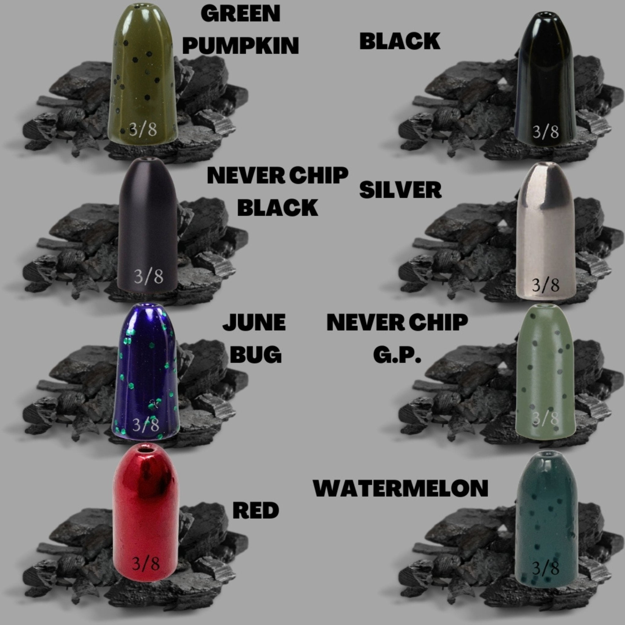 Reaction Tackle Tungsten Worm Weights / Bullet Shaped Sinkers - Get Tight Gear