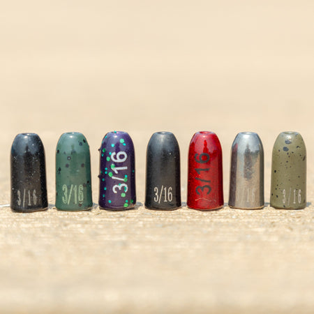 Reaction Tackle Tungsten Worm Weights / Bullet Shaped Sinkers - Get Tight Gear