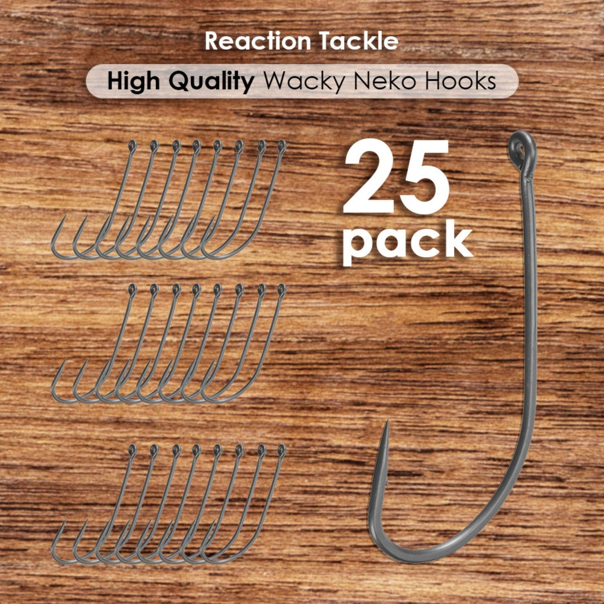 Reaction Tackle Wacky Neko Hooks - 25 Pack - Get Tight Gear