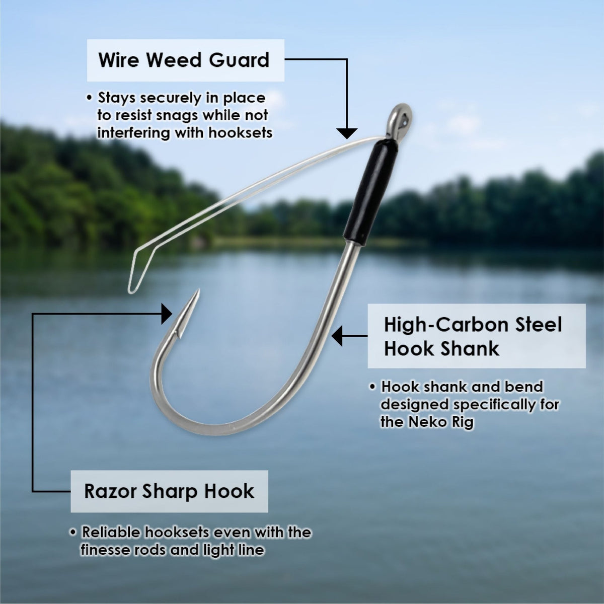 Reaction Tackle Wacky Neko Hooks - 25 Pack - Get Tight Gear