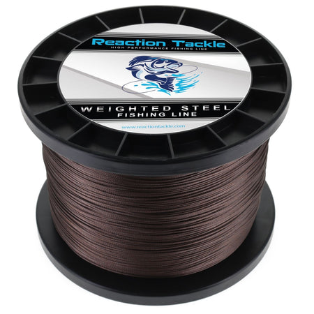 Reaction Tackle Weighted Stainless Steel Trolling Line 45LB - Premium Weighted Fishing Wire - New - Get Tight Gear