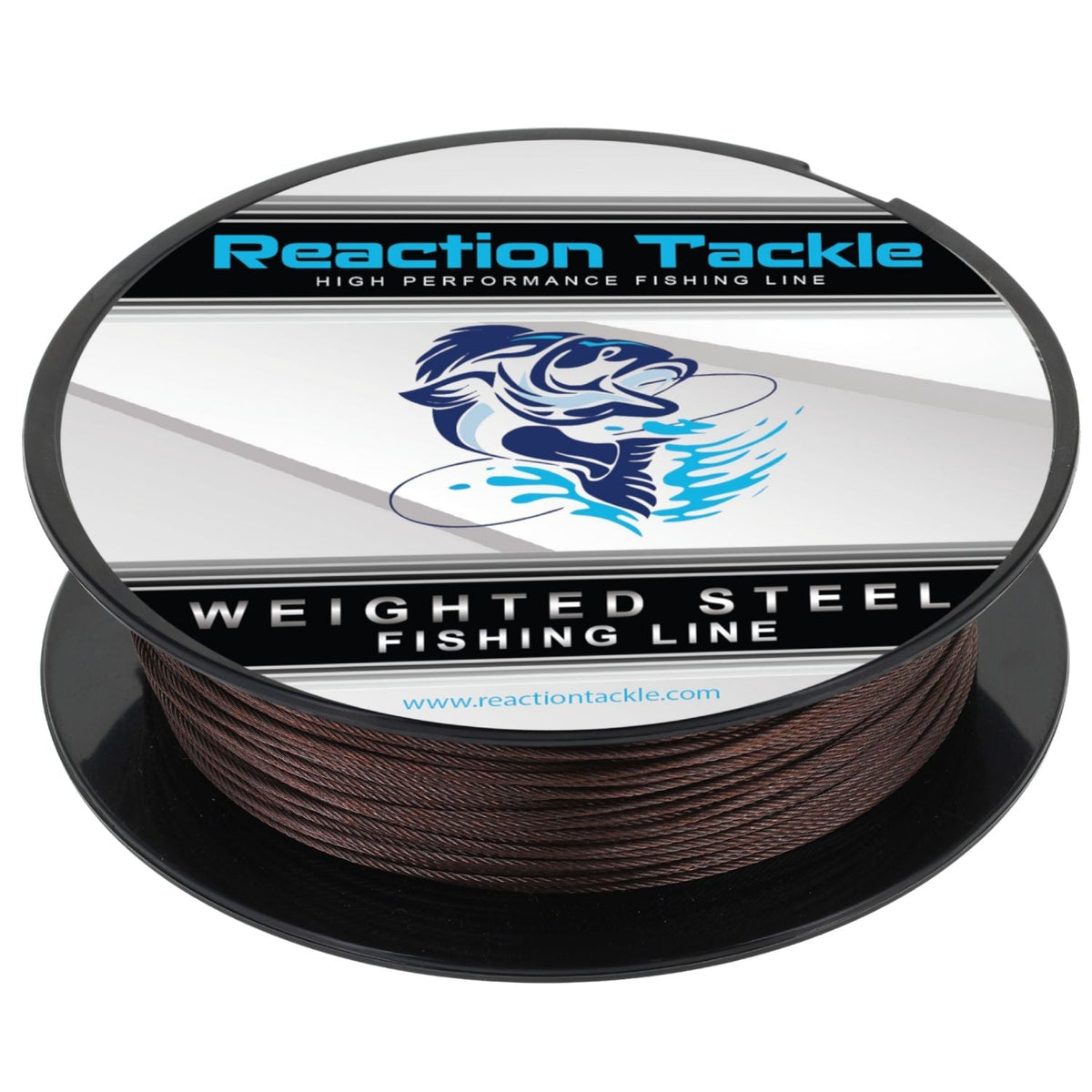 Reaction Tackle Weighted Stainless Steel Trolling Line 45LB - Premium Weighted Fishing Wire - New - Get Tight Gear