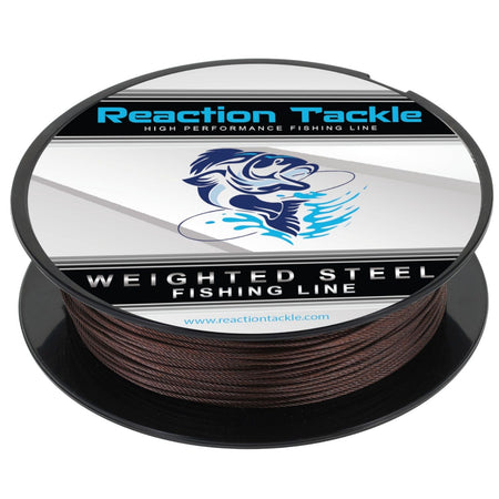 Reaction Tackle Weighted Stainless Steel Trolling Line 45LB - Premium Weighted Fishing Wire - New - Get Tight Gear