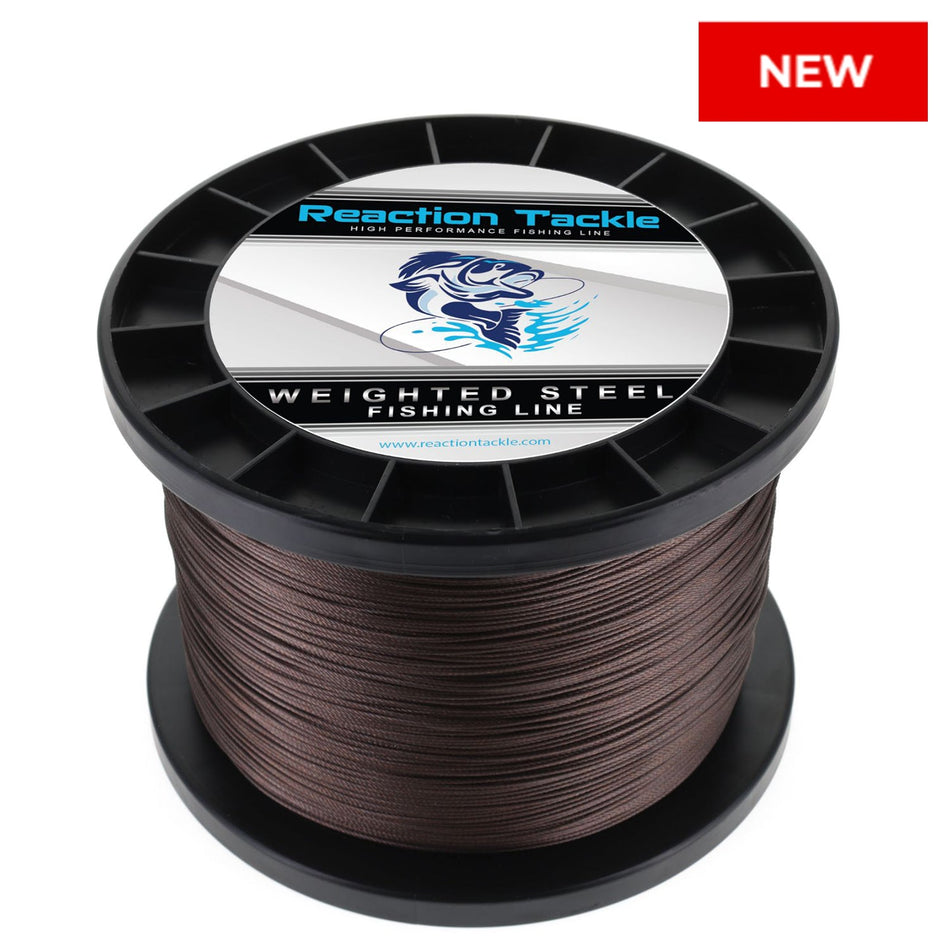 Reaction Tackle Weighted Stainless Steel Trolling Line 45LB - Premium Weighted Fishing Wire - New - Get Tight Gear